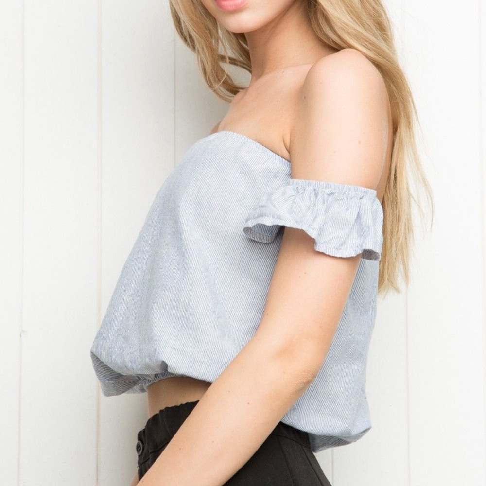 John Galt (BRANDY) Blouse stripped blue/white OTS